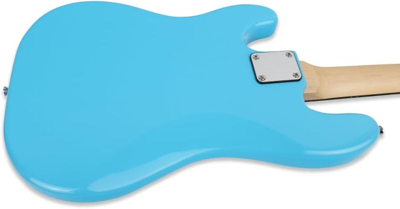 demusea electric P bass guitar full size standard 4strings glossy blue 34inch scale length maple neck phoenix body fixed bridge 1V 1T control for beginner starter practice party show(BLUE-YPB30) - Image 4
